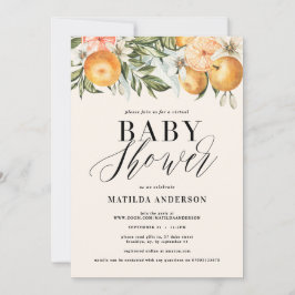 Citrus, oranje + lossom virtueel baby shower