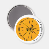 Citrus Oranje magnet rond (Voorkant / Achterkant)