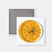 Citrus Oranje magnet vierkant (Voorkant / Achterkant)