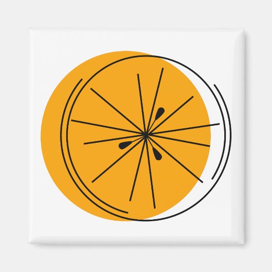 Citrus Oranje magnet vierkant (Voorkant)