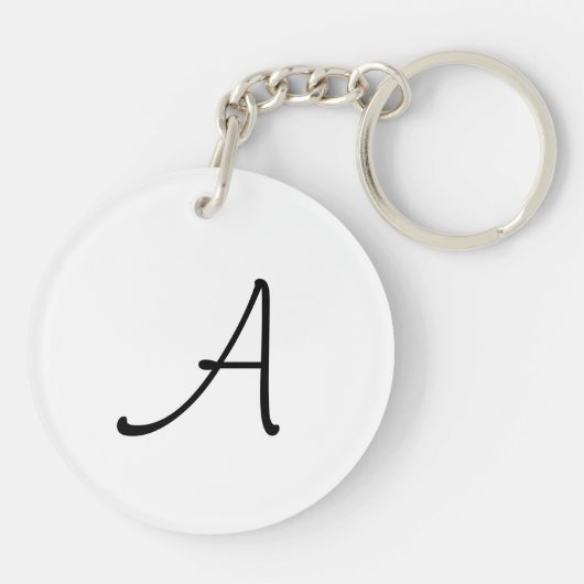 Citrus Oranje monogram, dubbelzijdig Sleutelhanger (Achterkant)