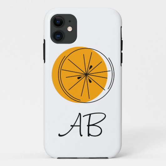 Citrus Oranje Monogram iPhone case (Achterkant)