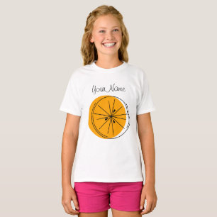 Citrus Oranje Naam meisjes t-shirt