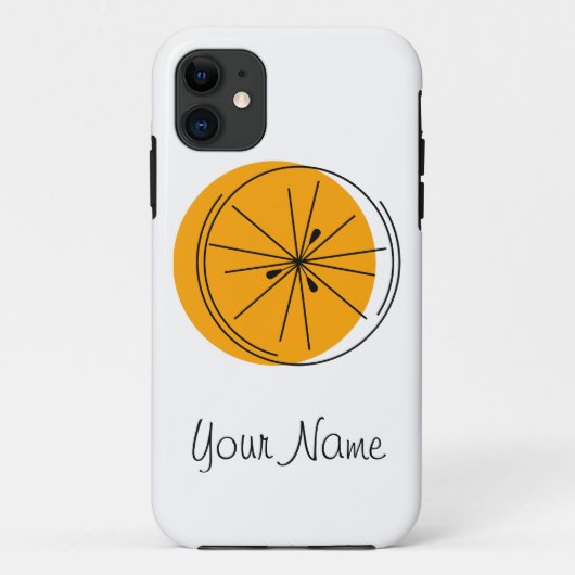 Citrus Oranje "Name" iPhone case (Achterkant)