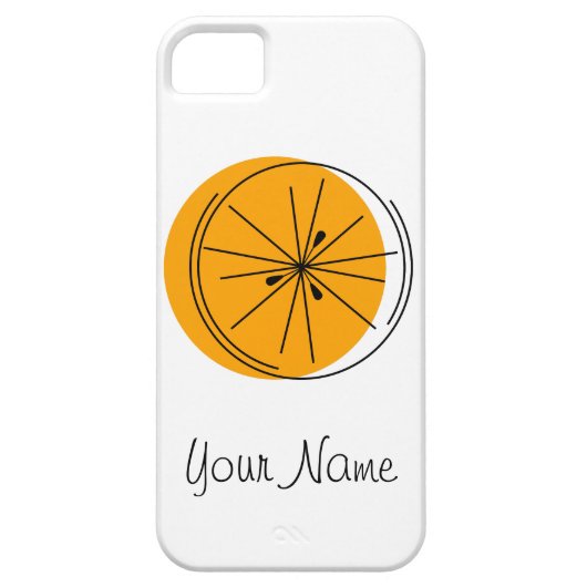 Citrus Oranje "Name" iPhone case (Achterkant)