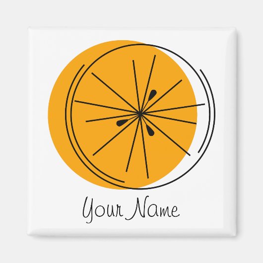 Citrus Oranje Name magnet square (Voorkant)