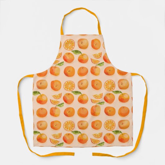 Citrus Oranje Pattern Schort (Voorkant)