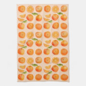 Citrus Oranje Pattern Theedoek (Verticaal)