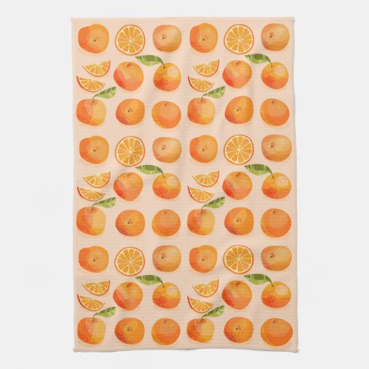 Citrus Oranje Pattern Theedoek (Verticaal)