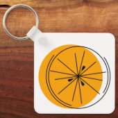 Citrus Oranje sleutelhanger aluminium vierkant (Voorkant)