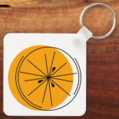 Citrus Oranje sleutelhanger aluminium vierkant (Achterkant)