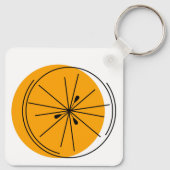 Citrus Oranje sleutelhanger aluminium vierkant (Achterkant)