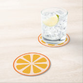 Citrus Oranje Slice Fruit 1st Birthday Party Ronde Kartonnen Onderzetter (Insitu)