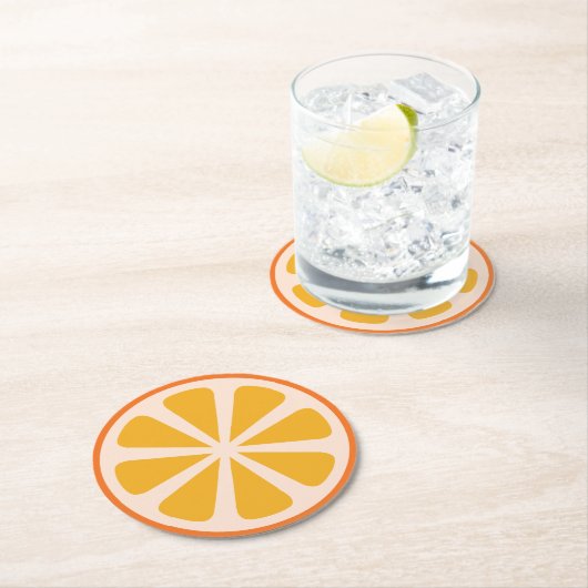 Citrus Oranje Slice Fruit 1st Birthday Party Ronde Kartonnen Onderzetter (Insitu)