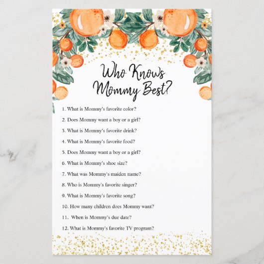 Citrus oranje Summer die mammie het beste spel ken (Voorkant)