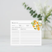 Citrus Oranje Summer Vrijgezellenfeest Recipe Kaar (Staand voorkant)