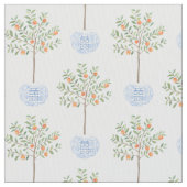 Citrus Oranje Tree Ginger Jar Planter Pattern Stof (Close Up)