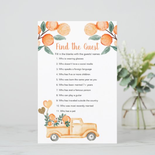 Citrus oranje truck Zoek de Guest game (Staand voorkant)