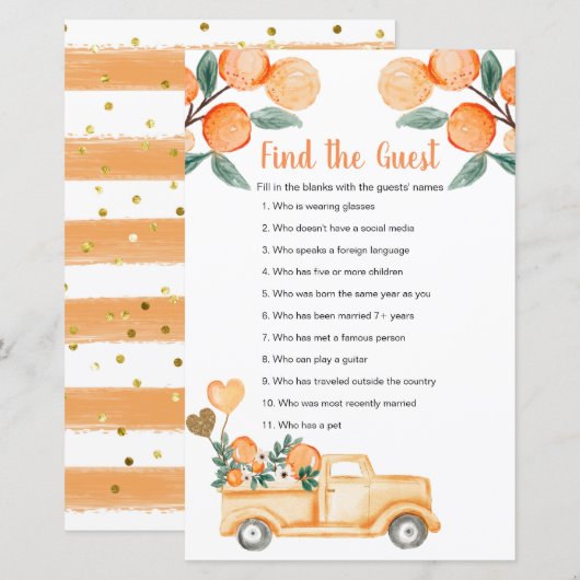 Citrus oranje truck Zoek de Guest game (Voorkant / Achterkant)