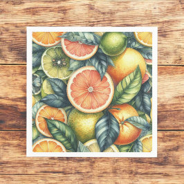 Citrus Oranje verse citroen & geel groene zomer Servet