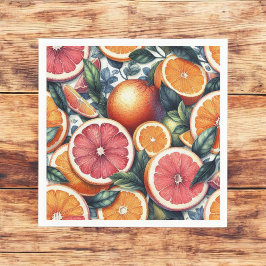 Citrus Oranje verse citroen & geel groene zomer Servet