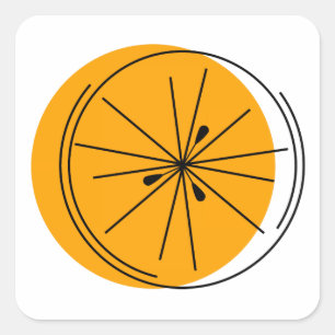 Citrus Oranje vierkant Vierkante Sticker
