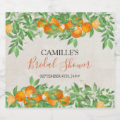 Citrus Oranje Vrijgezellenfeest gepersonaliseerd Likeurfles Etiket (Enkel label)