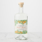 Citrus Oranje Vrijgezellenfeest gepersonaliseerd Likeurfles Etiket (Voorkant)