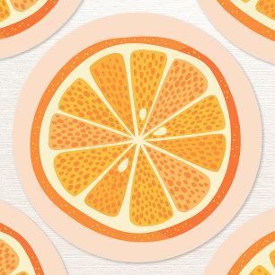 Citrus Oranje-vruchten Ronde Sticker