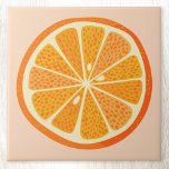 Citrus Oranje-vruchten Tegeltje<br><div class="desc">Zingy en overheerlijke oranje citrusvruchtenschijfje op een blush roze achtergrond. Perfect voor fijnproevers en iedereen die van koken houdt. Originele versie door Nic Squirrell.</div>