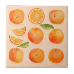Citrus Oranje-vruchten Tegeltje<br><div class="desc">Zingy en heerlijke oranje citrusvruchten op een stomproze achtergrond. Ideaal voor foodies en iedereen die graag koken. Originele kunst van Nic Squirrell.</div>