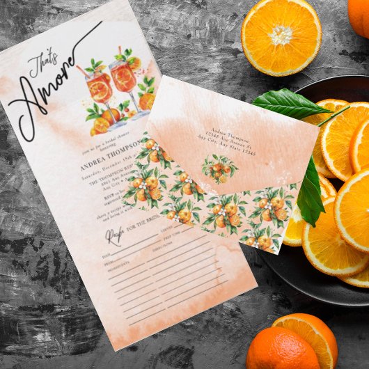 Citrus Oranje Waterverf Vrijgezellenfeest All In One Uitnodiging