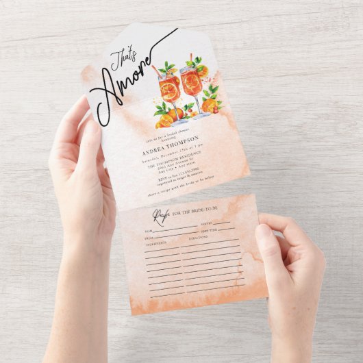 Citrus Oranje Waterverf Vrijgezellenfeest All In One Uitnodiging (Afscheurbaar)