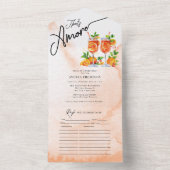 Citrus Oranje Waterverf Vrijgezellenfeest All In One Uitnodiging (Binnen)