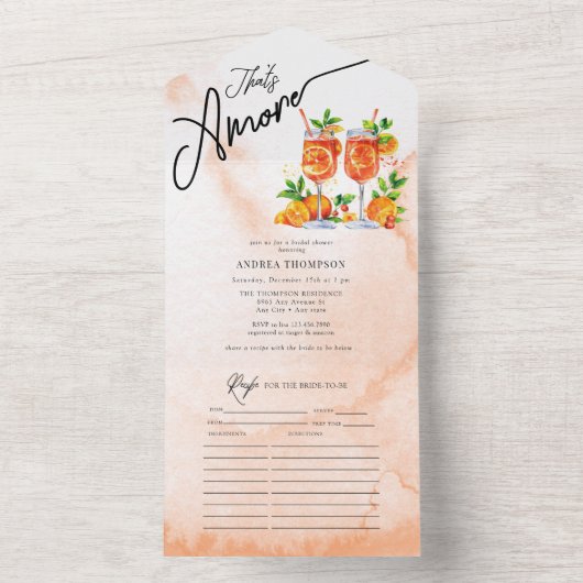 Citrus Oranje Waterverf Vrijgezellenfeest All In One Uitnodiging (Binnen)