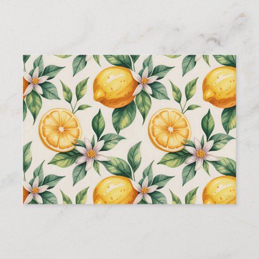 Citrus Orchard Baby Shower Diapper Raffle Informatiekaartje (Achterkant)