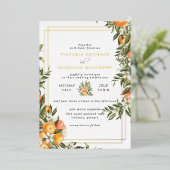 Citrus Orchard | Boho Botanical Wedding Invitation Folie Uitnodiging (Staand Voorkant)