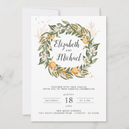 Citrus Orchard | Boho Botanical Wedding Invitation Kaart