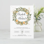 Citrus Orchard | Boho Botanical Wedding Invitation Kaart (Staand voorkant)