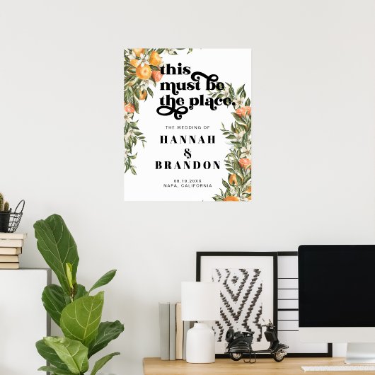 Citrus Orchard Boho Botanical Wedding Typography Poster (Thuiskantoor)
