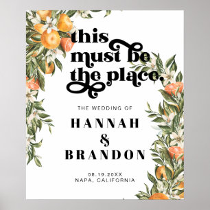 Citrus Orchard Boho Botanical Wedding Typography Poster