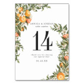 Citrus Orchard Boho Botanische Tafelnummer Kaart (Voorkant)