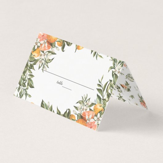 Citrus Orchard Boho Greenery Wedding Place Card Visitekaartje (Voorkant)
