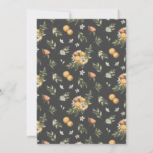 Citrus Orchard | Botanische bruiloft in Boho Kaart (Achterkant)