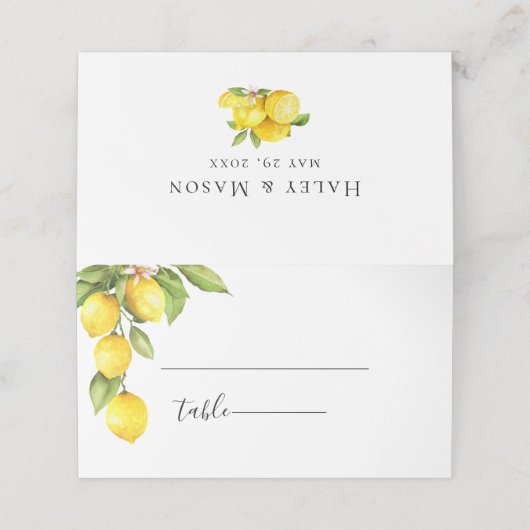 Citrus Orchard bruiloft Plaatskaartje (Buitenkant ongevouwen)