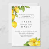 Citrus Orchard Citroen bruiloft uitnodiging (Voorkant)