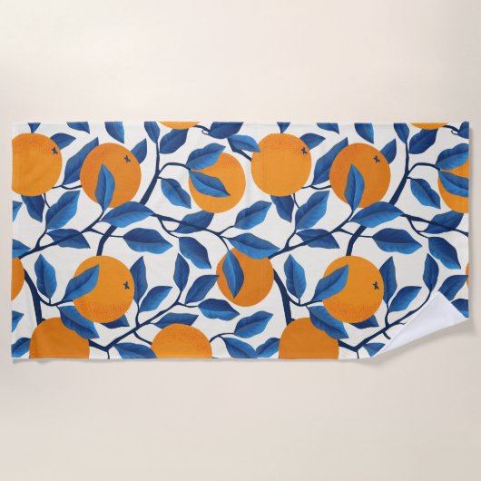 Citrus Orchard Oranje wijnstokken Strandlaken (Voorkant)