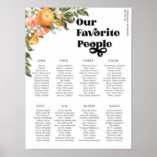 Citrus Orchard   Poster voor bruiloft met tafelzit