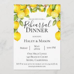 Citrus Orchard repetitie diner uitnodiging