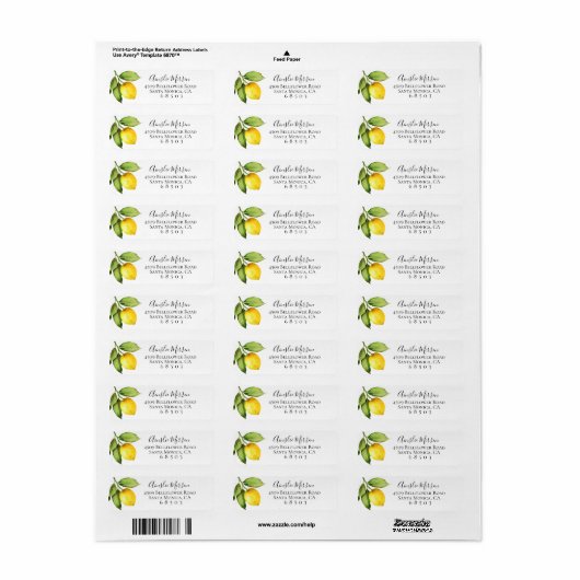 Citrus Orchard Return Address Labels (Full Sheet)